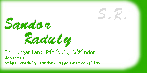 sandor raduly business card